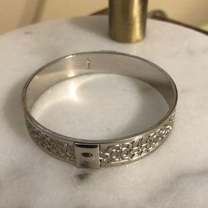 Authentic Coach signature silver bangle